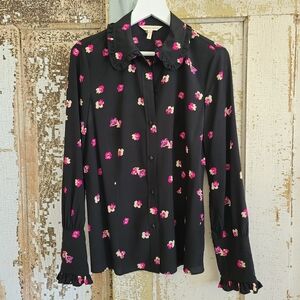 Rebecca Taylor "Floriana" Silk Floral Print Shirt Sz 0